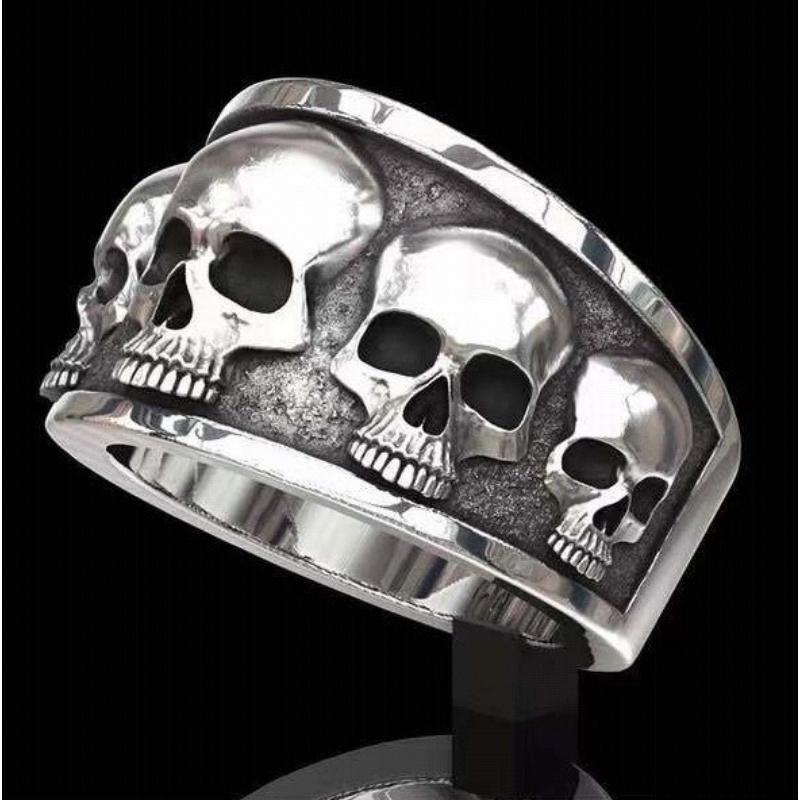 Hip-hop Creative Skull Ring, High-end Popular Men's Dark Style Ring Hand Jewelry