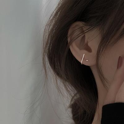 S925 postříbřené náušnice sleep free náušnice linie ve tvaru U Japonsko a Jižní Korea jednoduché dámské malé náušnice hipster pánské a dámské náušnice