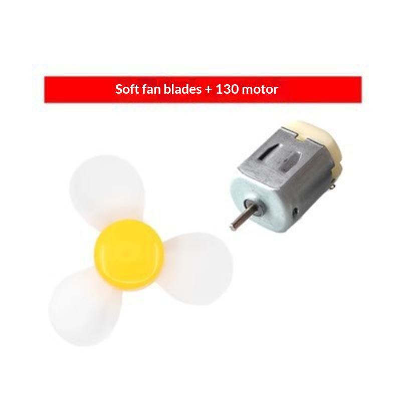 Mini Dc Motor Set With Yellow 3 Blade Fan High Speed Low Noise Perfect For Diy Science Projects