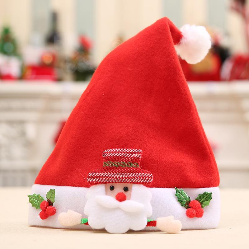 Christmas Decorations Red Children's Fingers Old Man Christmas Hat Christmas Gift Children Cartoon Christmas Hat Handmade