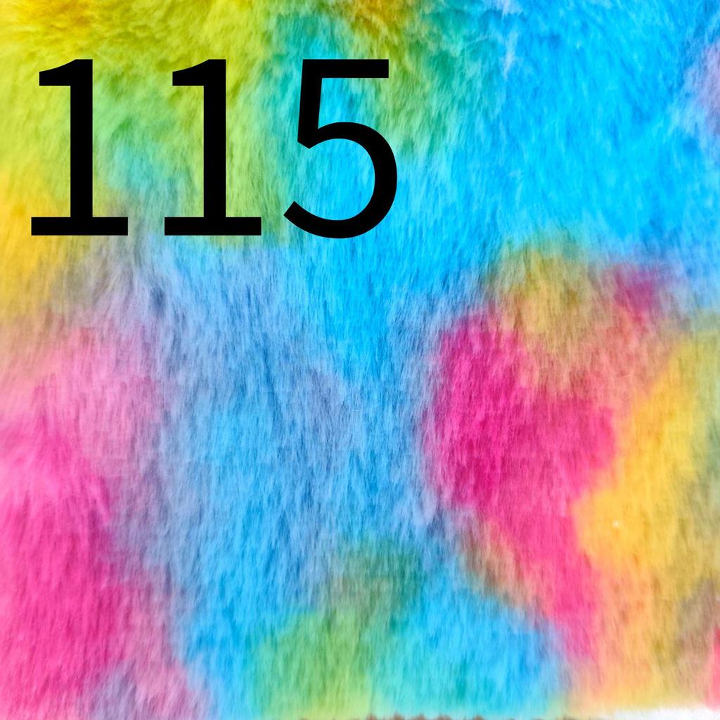 Colorful Tie-Dye Rabbit Fur Print Plush Fabric, 10mm - Ideal for Toy and Clothing Design