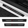 4pcs Leather Carbon Fiber Anti-Scratch Car Door Sill Decorative Sticker For Peugeot 206 3008 308 307 106 407 208 207 107 2008 T4