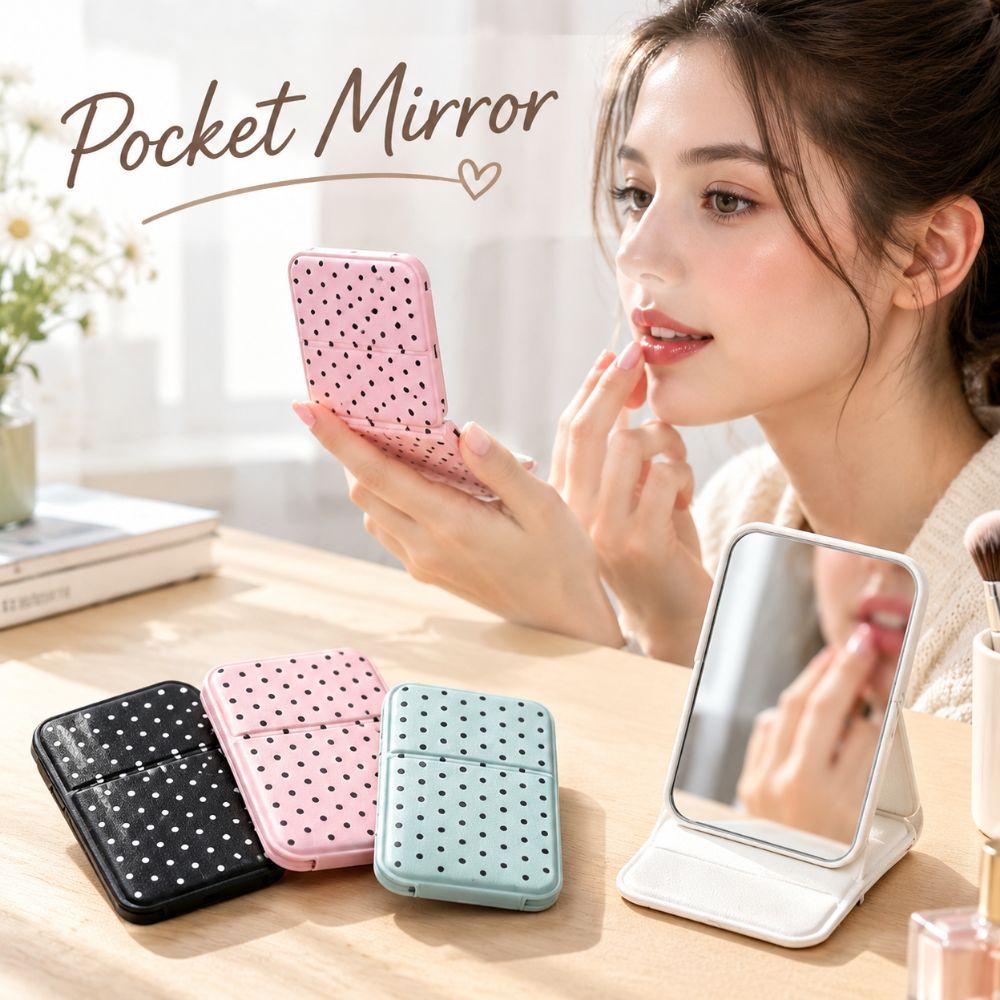 Foldable Cosmetic Mirror Mini Pocket Mirror Portable PortbaleVanity Mirror Desktop Use