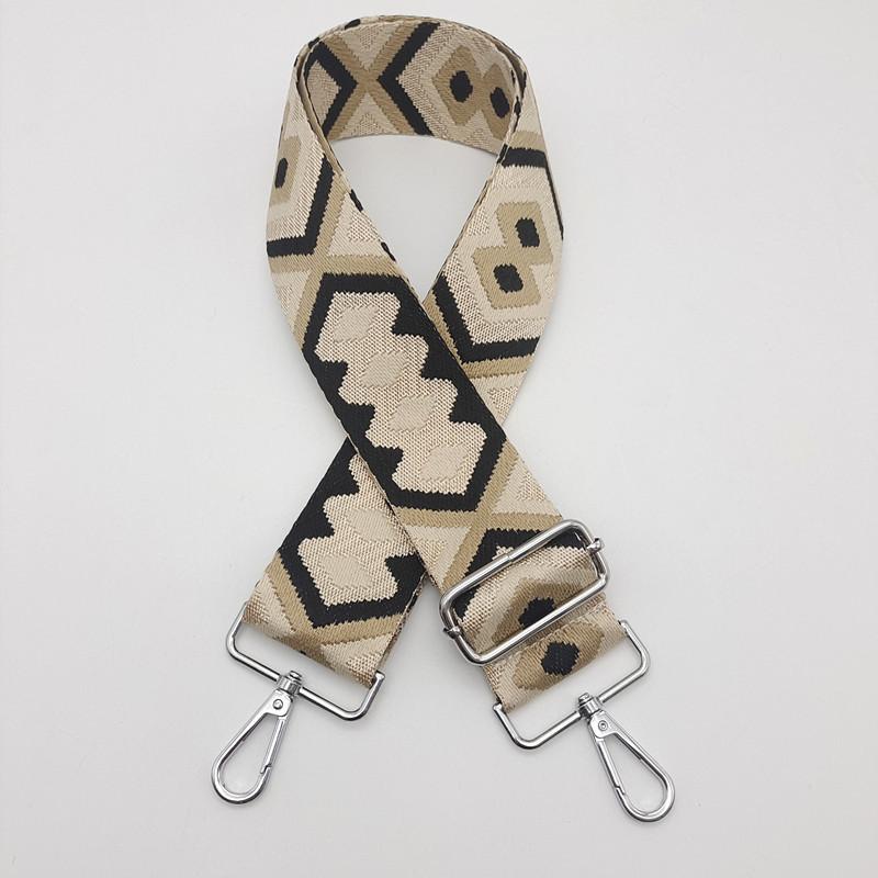New Rhombus Canvas Widened Bag Strap Telescopic Adjustment Length Bag Strap Accessories Single Shoulder Crossbody Shoulder Strap