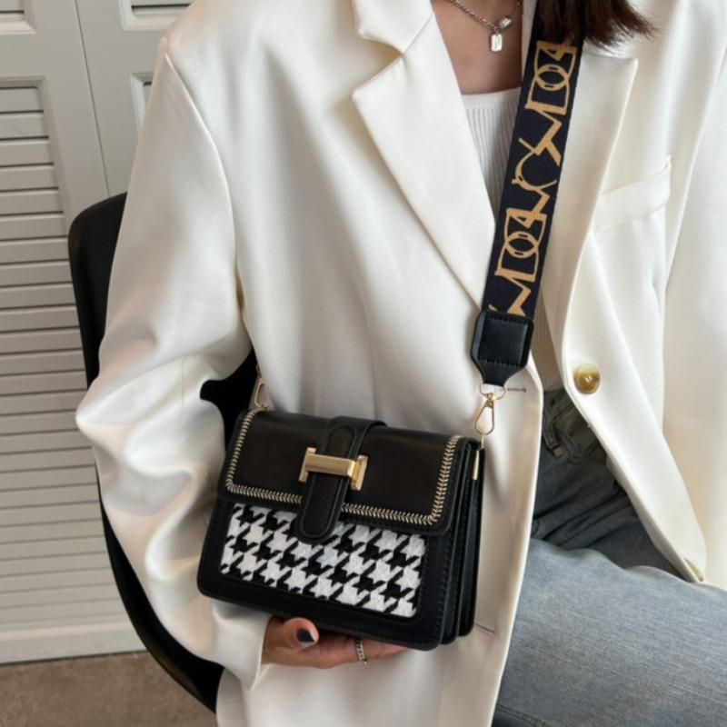 Fashion New Style Women's Bag Retro Trend Geometric Square Bag Contrast Color Shoulder Bag Banquet Messenger Bag