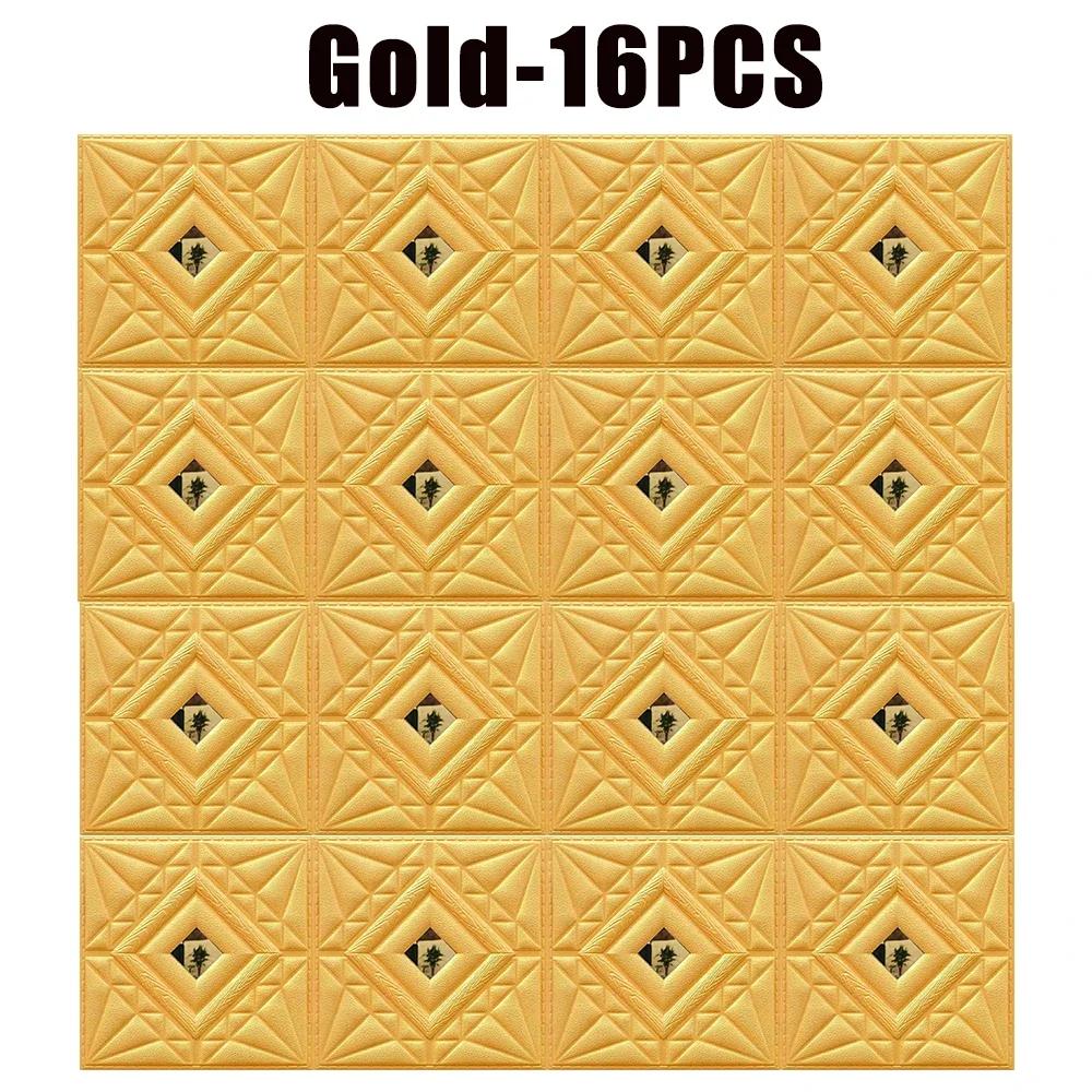 30x30CM DIY 3D Wall Panels Stickers Self Adhesive Waterproof Wallpaper Retro Sticker for Home Living Room Bathroom Decoration