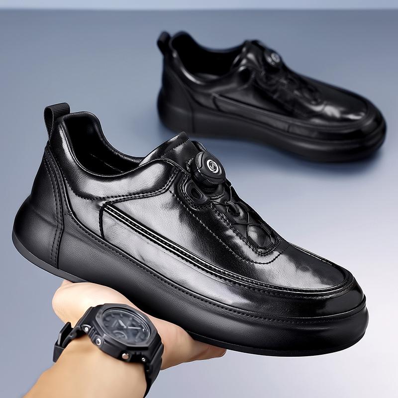 Stylish Mens Summer Skateboard Footwear New Casual Leather Sneakers Comfortable Walking Shoes Soft Sole Sports Shoes Oxford Shoe