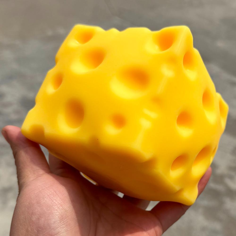Jumbo Cube Cheese Squeeze Toy Simulation Giant Large Cheese Fidget Toy Slow Rebound Shapeable Venting Ball For Adult Gifts