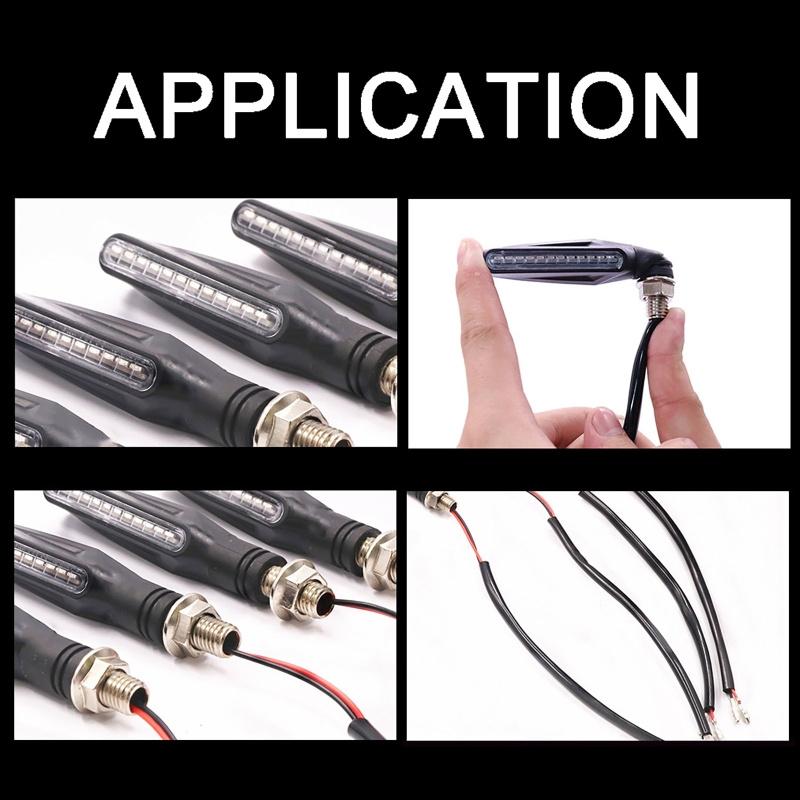 2ks 24LED indikátorů univerzální motocyklové plynulé směrové světlo ohýbatelné blikající brzdové/denní svícení