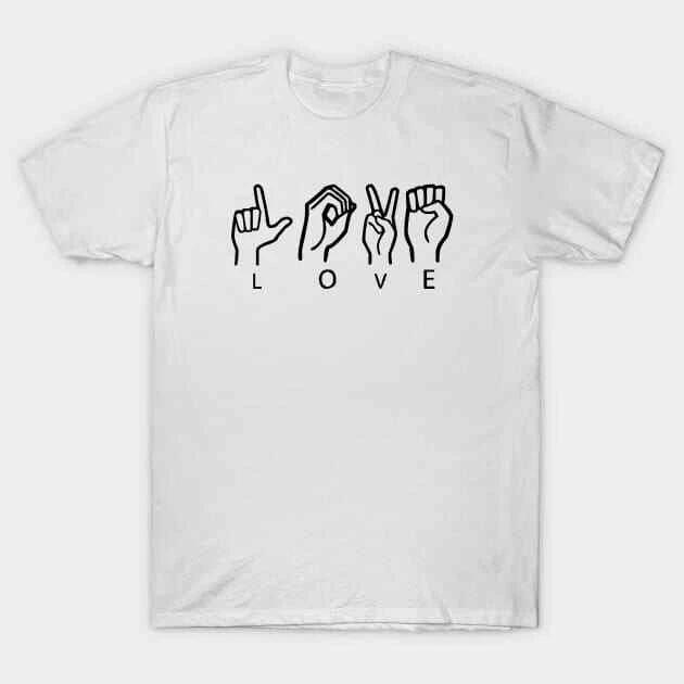 American Sign Language Love Made in Australia T-Shirt S