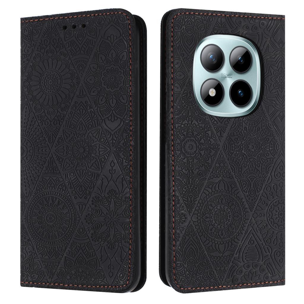 For Xiaomi Redmi Note 15 Pro 4G (Global) Case Imprinted Flower Wallet Stand Leather Phone Cover