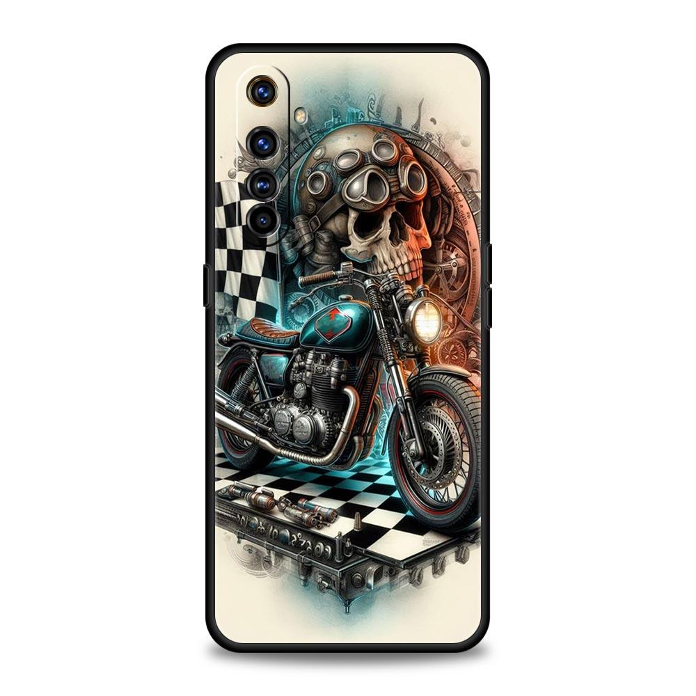 

Colors Vintage Motorcycle Painted Case For Realme C67 C63 C55 C53 C35 C25 C21 GT 2 3 5 6 10 11 12 13 Pro 5G Soft TPU Phone Cover Realme C55 4G