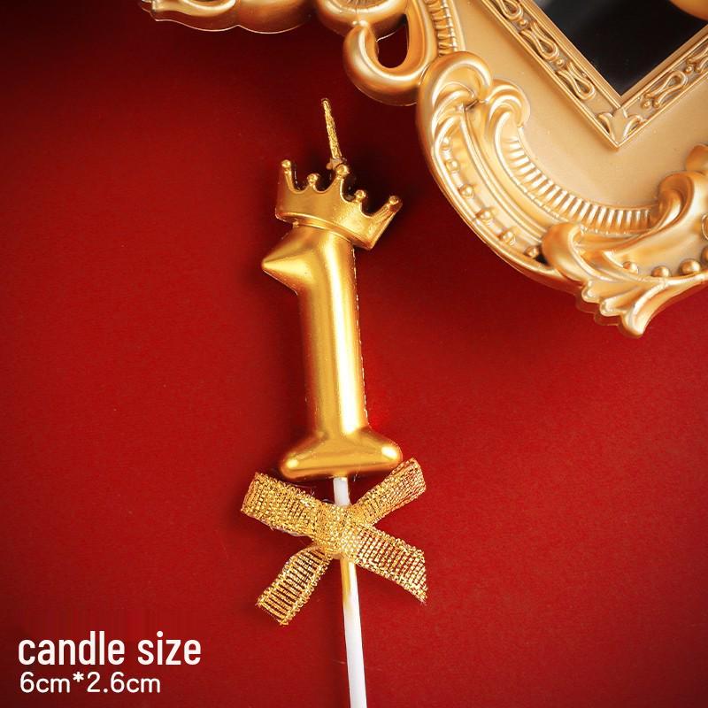 Large Gold Number Candles for First Birthday, Full Moon, Children's Cake Decorations, and Party Accessories.