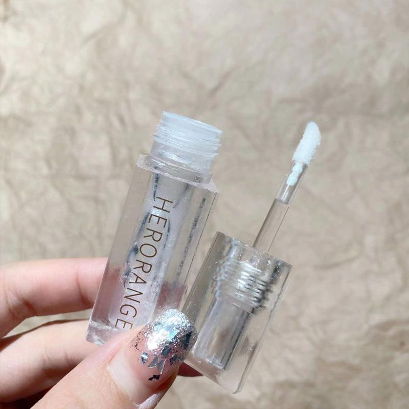 

HER ORANGE Ice Flower Lip Glaze Stone Aqua Mirror Glass Lip Nectar Sense Блеск для губ Губная помада для женщин 06