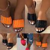 Stylish Women Sandals Casual Flat Rivet Design Slip-on Beach Shoes For Comfort