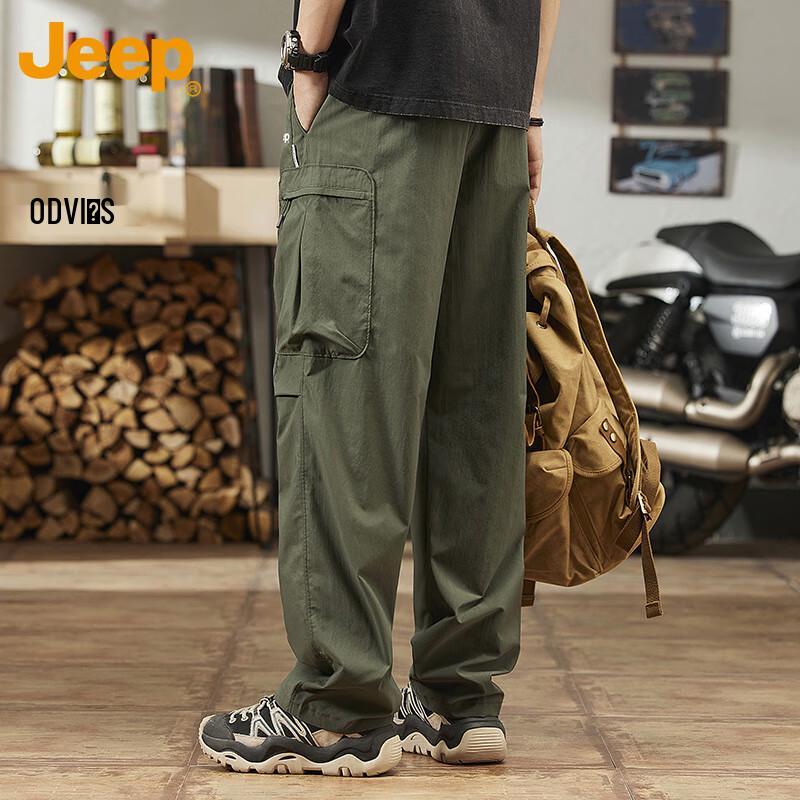 Jeep Men's Loose-Fit Straight-Leg Casual Cargo Pants