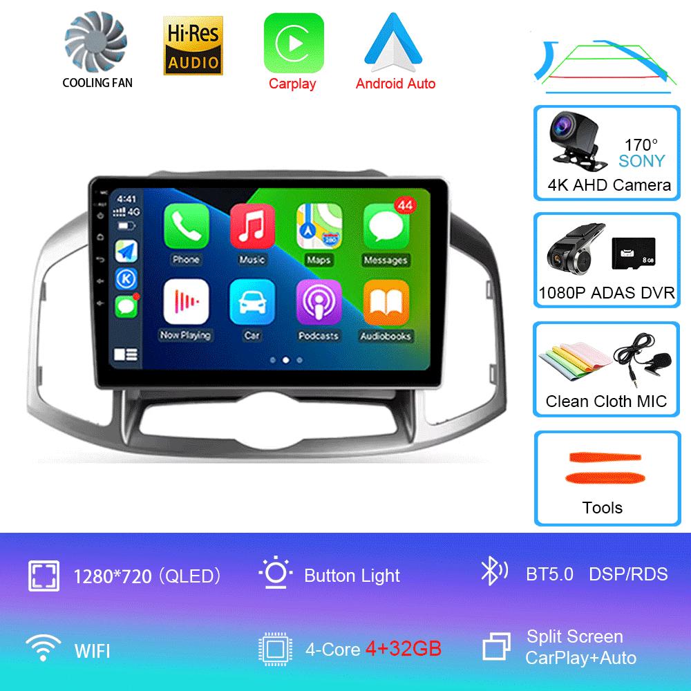 Car Radio Android 14 Carplay Auto 2K Screen Video Multimedia Player For Chevrolet Captiva 1 2011 - 2016 2 Din Autoradio Stereo