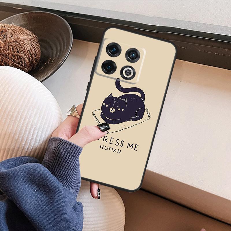 BLACK CUTE KITTY Case For OnePlus 10T 10R 8T 12R 13R 13s 13 12 11 9 10 Pro Nord 5 CE 2 3 4 Lite N20 N30 Cover
