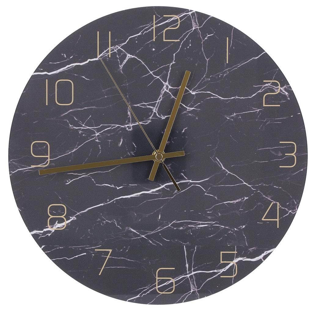 Wall Clock Nordic Decorative Marble Printing Mute Round Hanging Clock Home Decoration