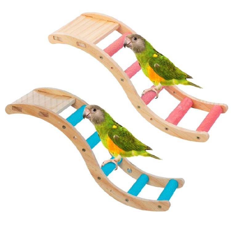Bird Perch Wood Climbing Ladder Stand Platform for Parrot Cage Accessories