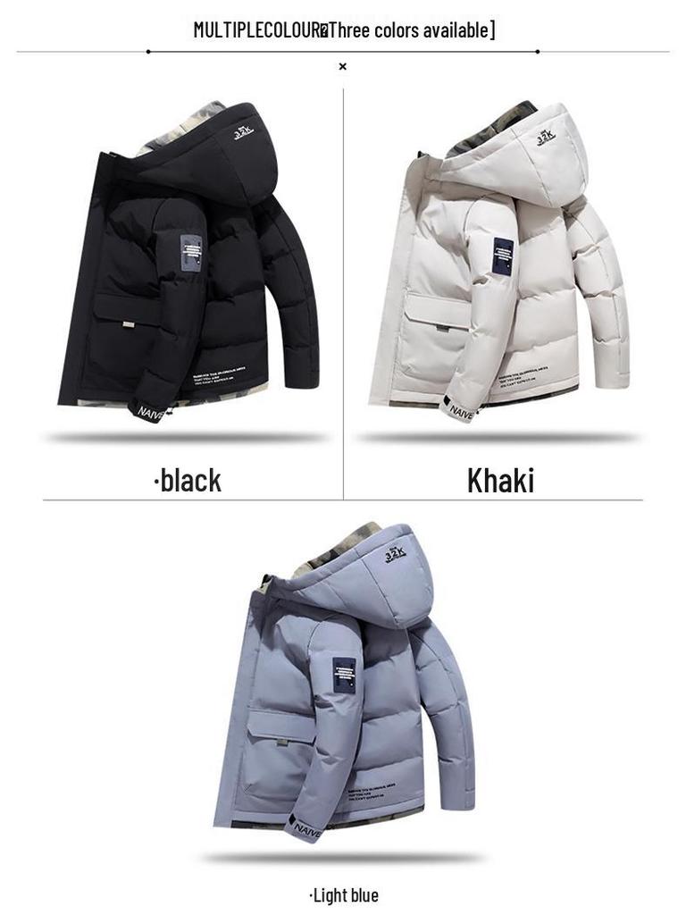 Cross-border Men's Thickened Short Cotton Jacket - Autumn/Winter Korean Style Trend Streetwear