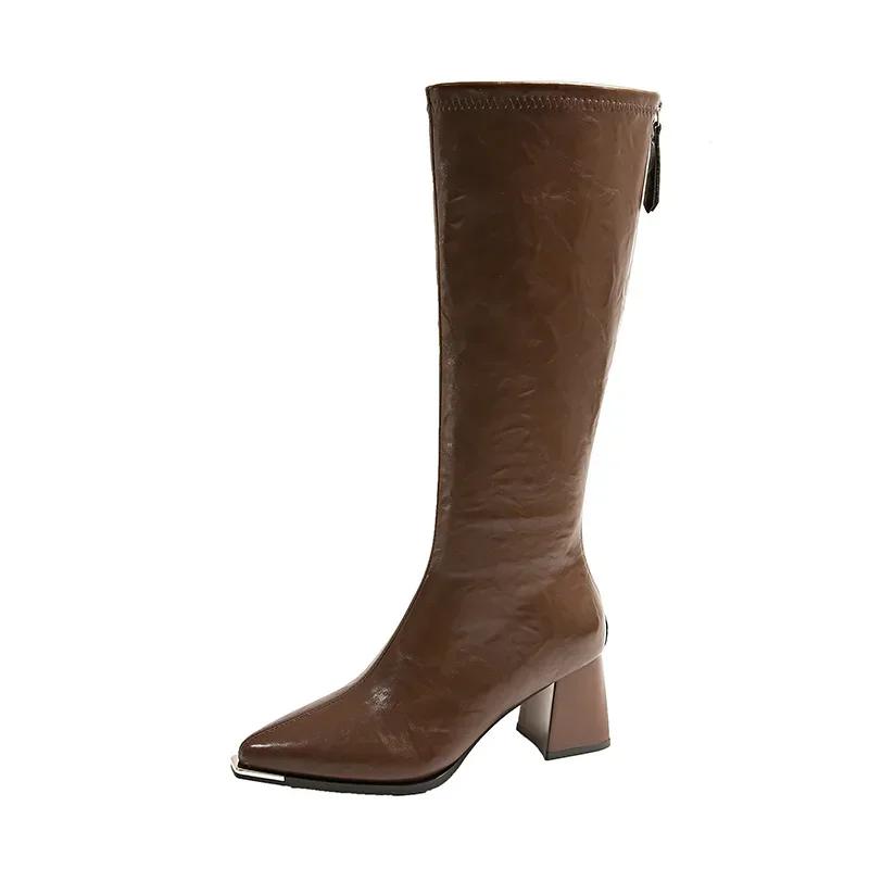 High Heeled Boots for Women In The Autumn and Winter of with Pointed and Thick Heels High Boots and Long Boots