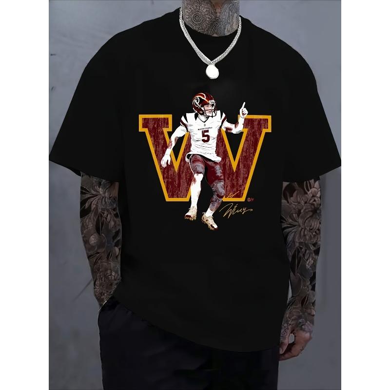 

Men S Washington Player Jersey - Maroon & White Loose Fit Sports Apparel with Team & Name Print, Ideal for Casual Wear Or Game Day, Perfect Gift 4XL чорний