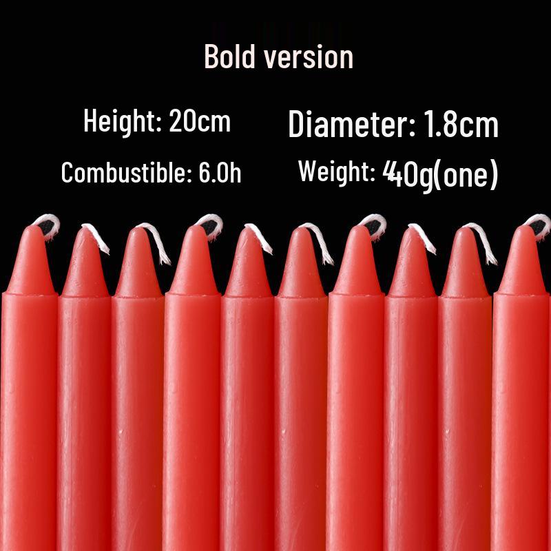 Red & White Smokeless Odorless Emergency Candles - Burn-Resistant, Cotton-Wick Disaster Prevention Lighting