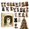 1116 Christmas Advent Calendar 11 Days Cat Pendants 1D Acrylic Hanging Ornaments for Cat Lovers Home Christmas Tree Decorations