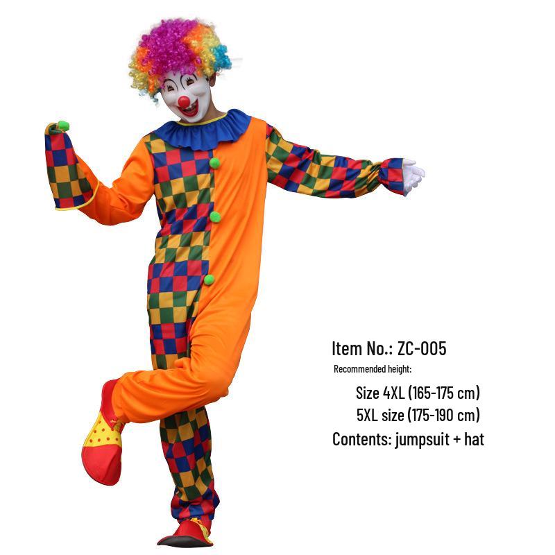 Adult Clown Cosplay Costume for Parties and Masquerades – Includes Clothes and Accessories