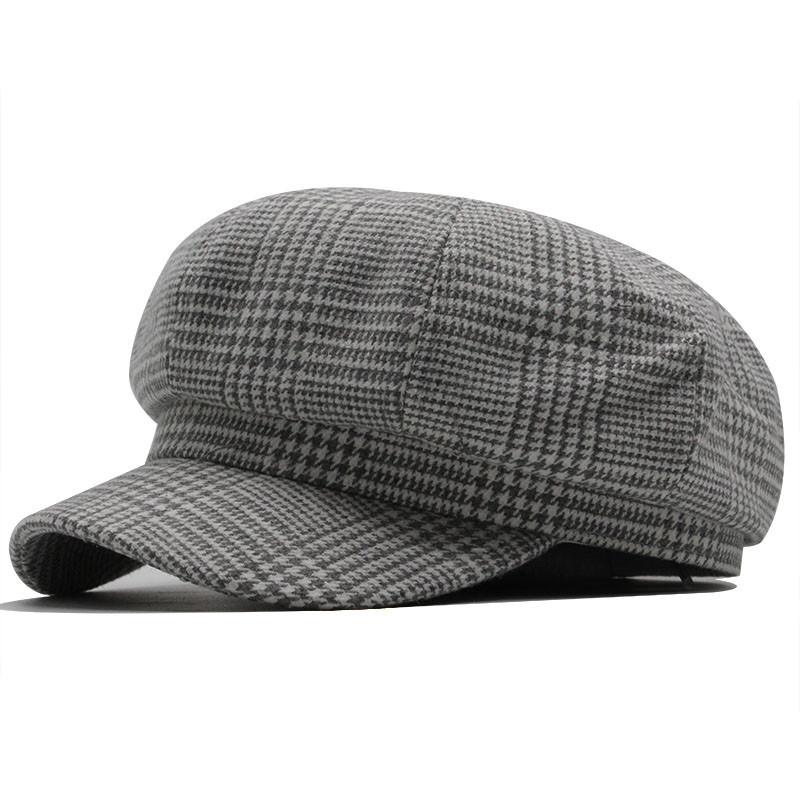 Восьмиугольная шляпа «Тысяча птиц», Женский берет, Винтажная клетчатая кепка, Шляпа художника Adjustable