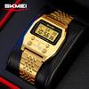 SKMEI 2460 Luxury Electronic Waterproof Digital Mens Wristwatches New Design Stainless Steel Band in Stock Low Price Sport Watch
