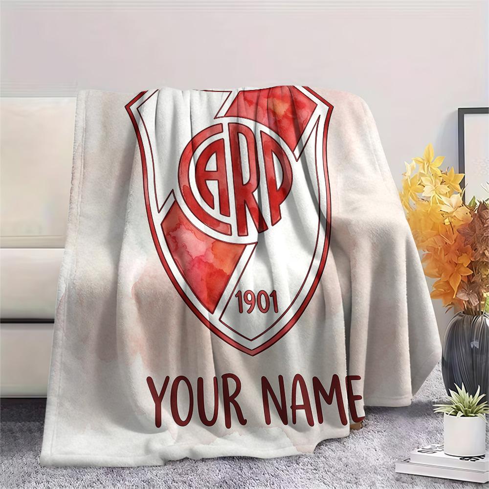 Custom Name River Plate Flannel Blanket, High quality Comfortable for All Seasons, Home Decor, Warmth and Comfort