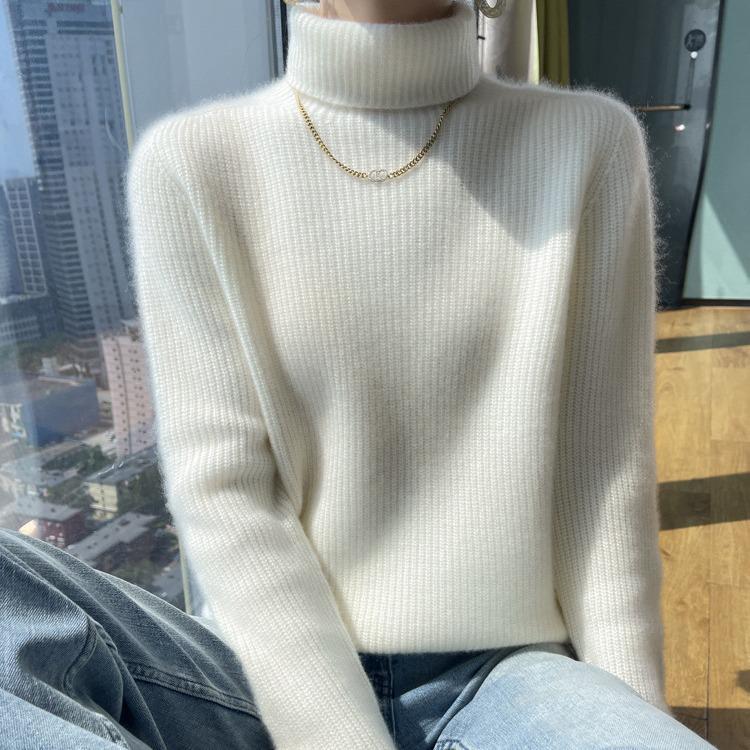 Women's Cashmere Double-Thick Turtleneck Loose Knit Sweater - Autumn/Winter
