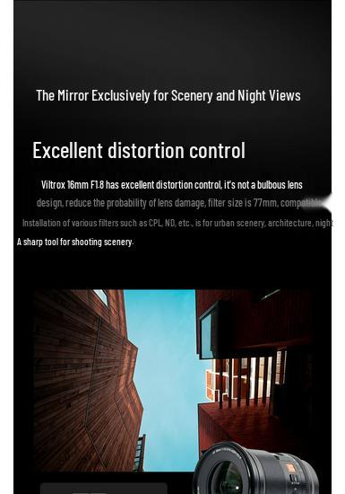 Viltrox 16mm F1.8 Autofocus Full-Frame Wide-Angle Lens for E/Z Mount Mirrorless Cameras