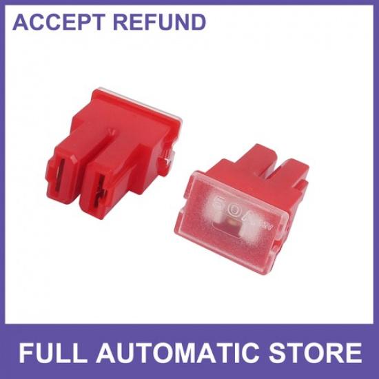TWO Auto Car Truck 50A 32V Female PAL 2 Terminal Slow Blow Fuse Red