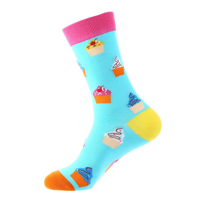Cartoon Fruit Animal Cake Flower Mixed Colors, Pure Cotton, INS Fashion Brand, Net Red, Casual Fashion Socks for Men and Women