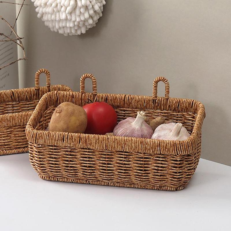 

Настенная подвесная корзина для хранения Контейнер Декоративная корзина Ручной работы Кухонная корзина для хранения Для садового цветочного горшка Гостиная semicircle L