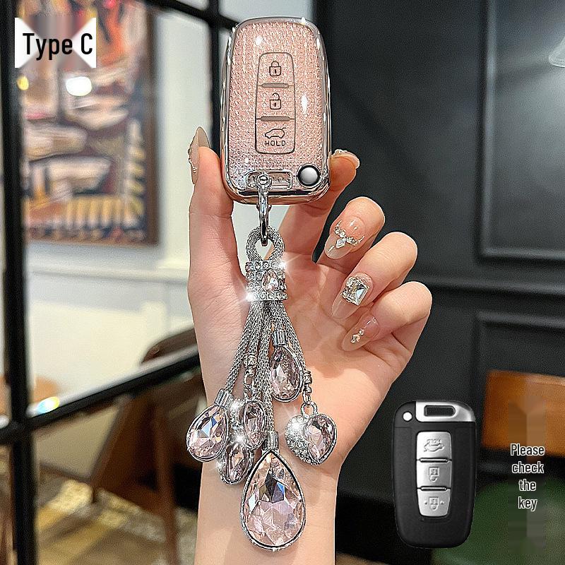 Kia Car Key Case for Older Models: K2, K5, Sportage, Forte, Carens, Sorento - Protective Shell with Buckle