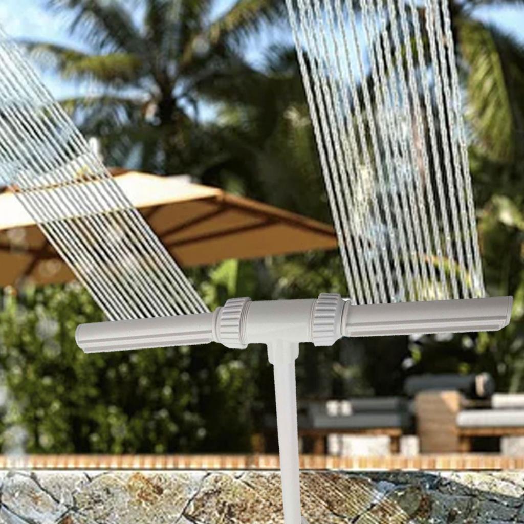 Outdoor Pool Fountain Sprinkler to Lower Water Temperature Effectively