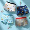 Four-Pack Boys' Pure Cotton Boxer Briefs: Small, Medium, Large Cartoon Underwear