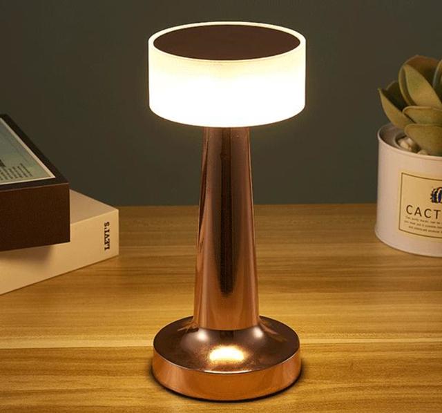 Retro Table Lamp Metal Touch Decor for Bar Coffee Restaurant Decoration Light Desk LED Rechargeable Night Light Bedroom Decor