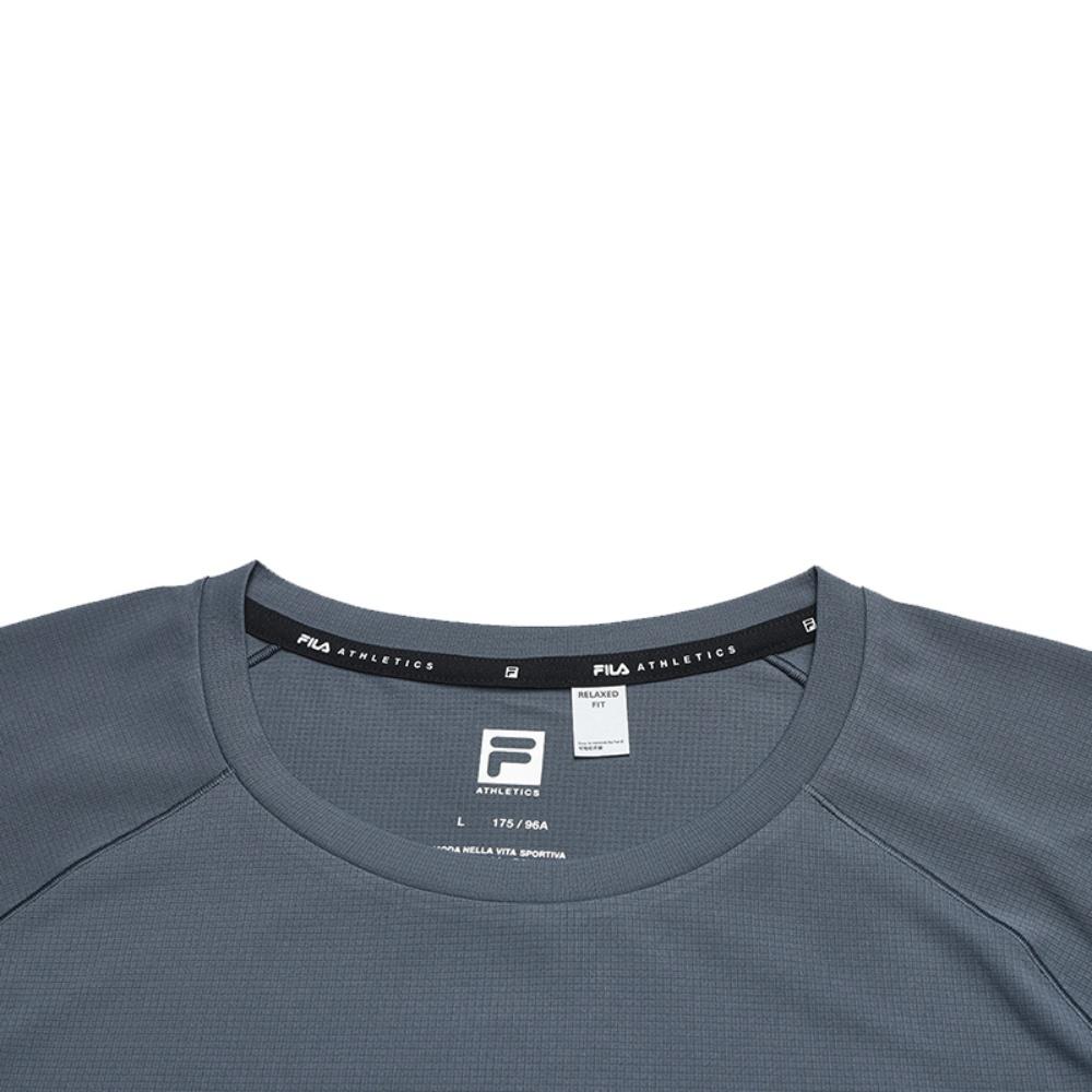 FILA Fitness Series Simple Sports Training Comfortable Versatile Breathable Short Sleeve T-Shirt Men Tops Graphite-Gray A11M621108FDY