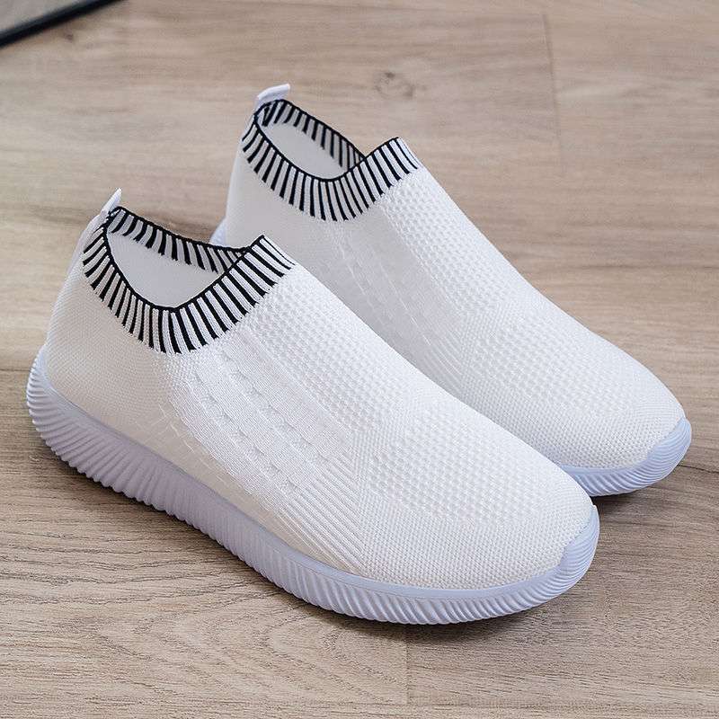 2025 New Spring and Autumn Women's Shoes Versatile and Comfortable Casual Flying Woven Deep Mesh Sports Casual Shoes Running Large Size
