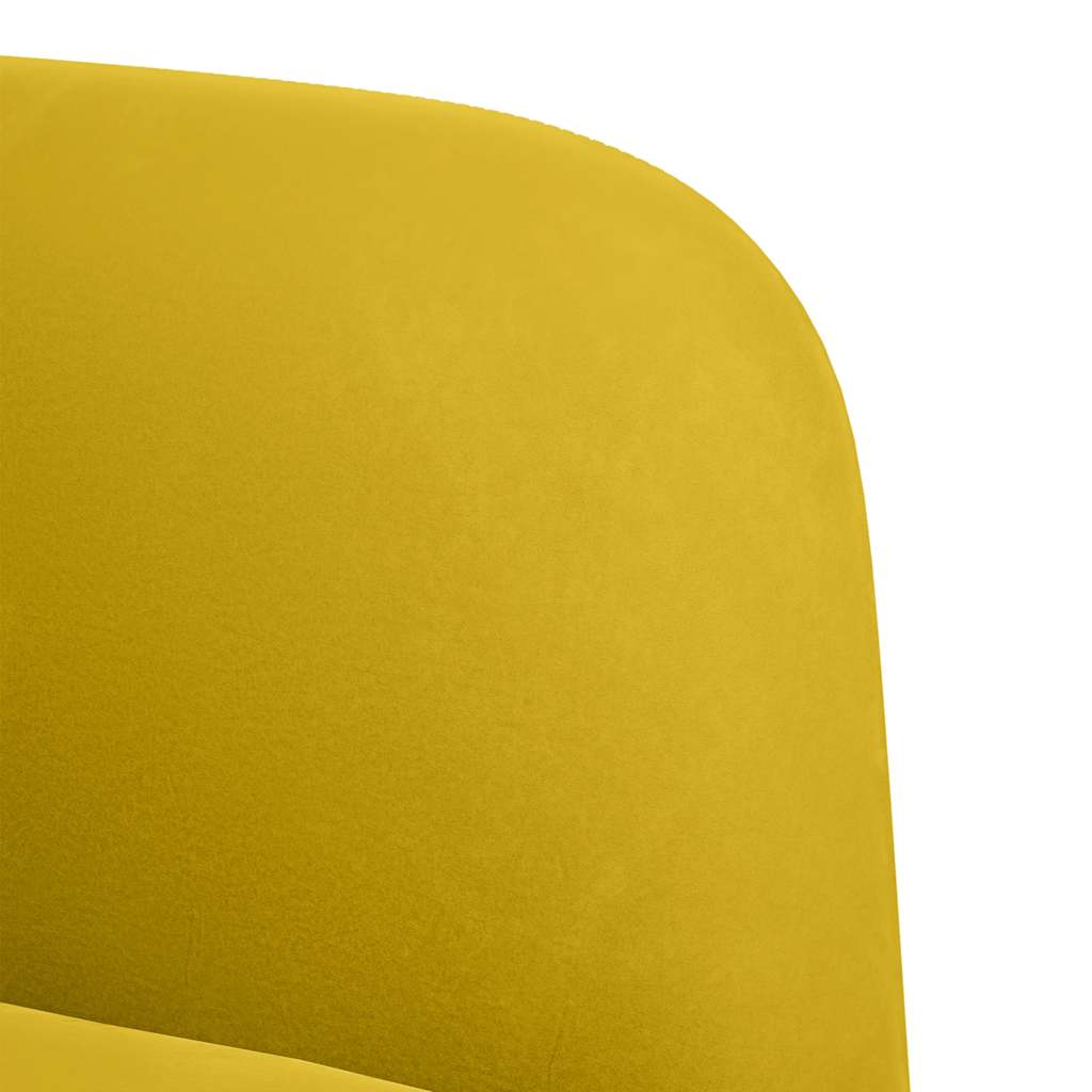 Armchair with Armrests Yellow 54 Cm Velvet