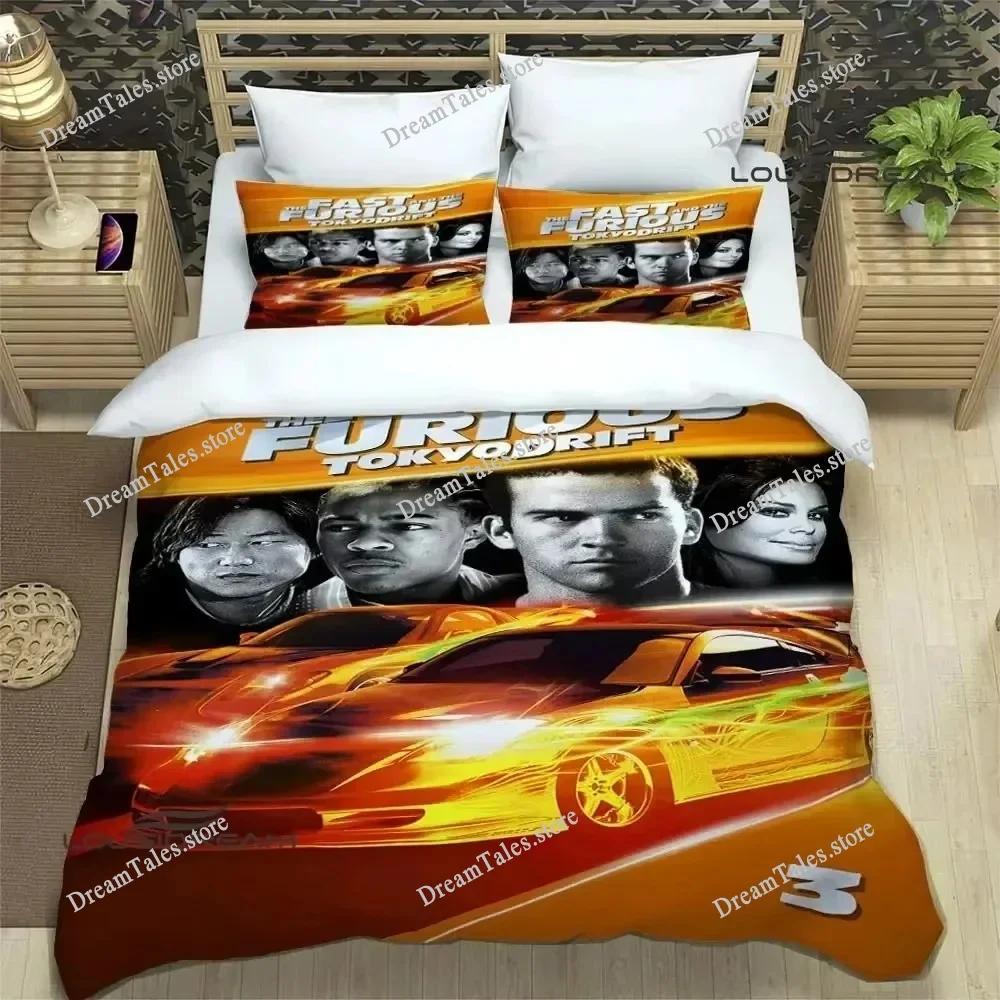 3D Print Fast & Furious Bedding Set Boys Girls Twin Queen King Size Duvet Cover Pillowcase Bed Boys Adult Home Textileextile369