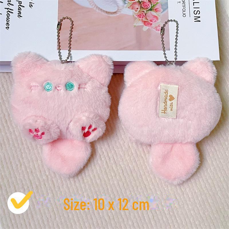 Cartoon Cat Plush Doll Brooch & Student Bag Charm