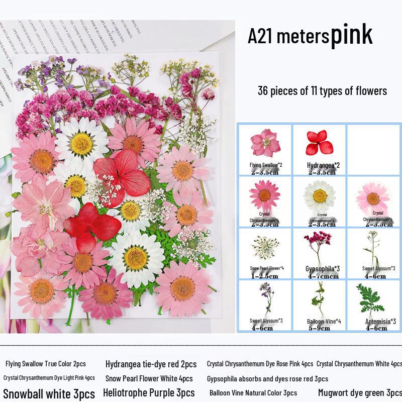 Handmade Resin Pressed Flower Bookmark DIY Kit: Transparent Specimen Stickers & Dried Flowers for Students