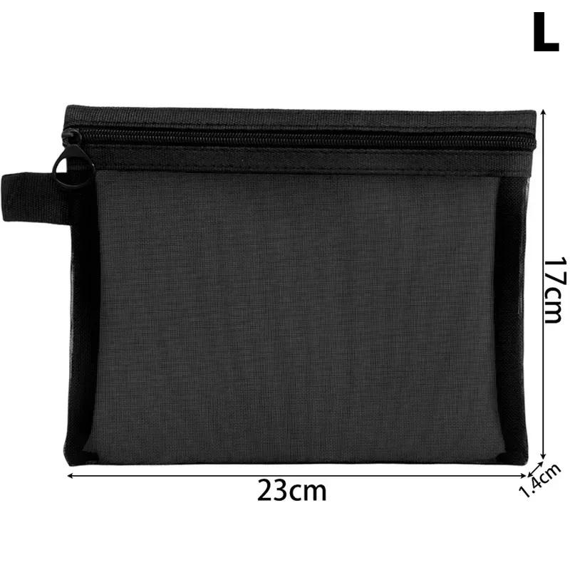 Mesh Travel Toiletry Bag - Transparent Cosmetic Pouch for Toiletries, Makeup & Organizing (Lightweight with Zipper)