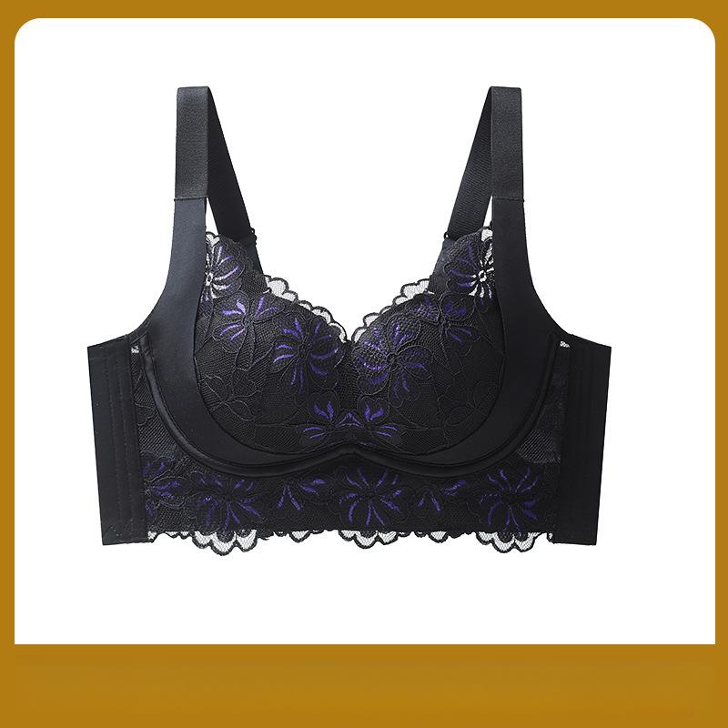 Justerbara underkläder Dam Samlande BH Dam Spets Tunn BH Anti-hängande BH Push Up BH